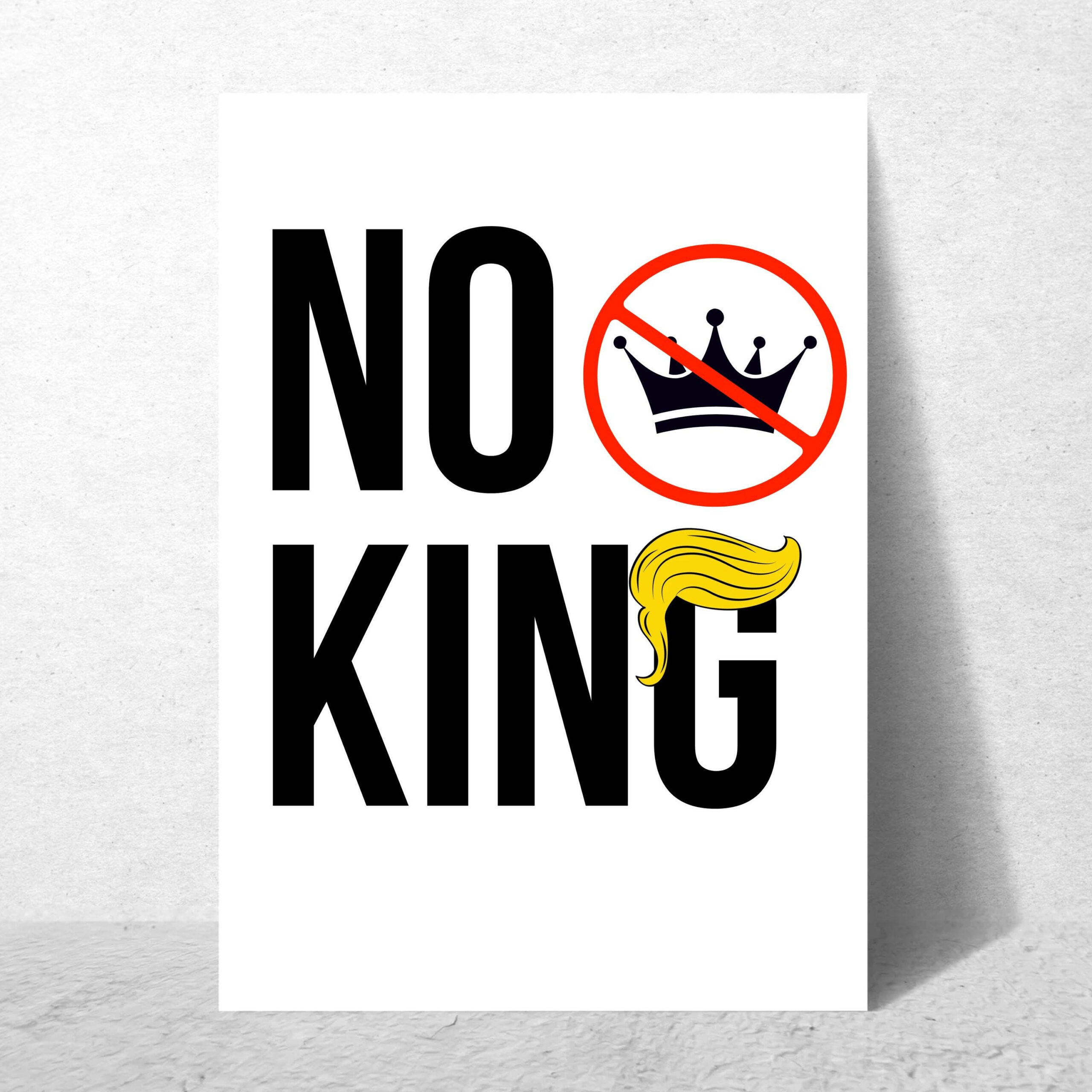 No King Anti-Trump Poster: Political Protest Art (Digital Download in No Kings Protest Signs Printable