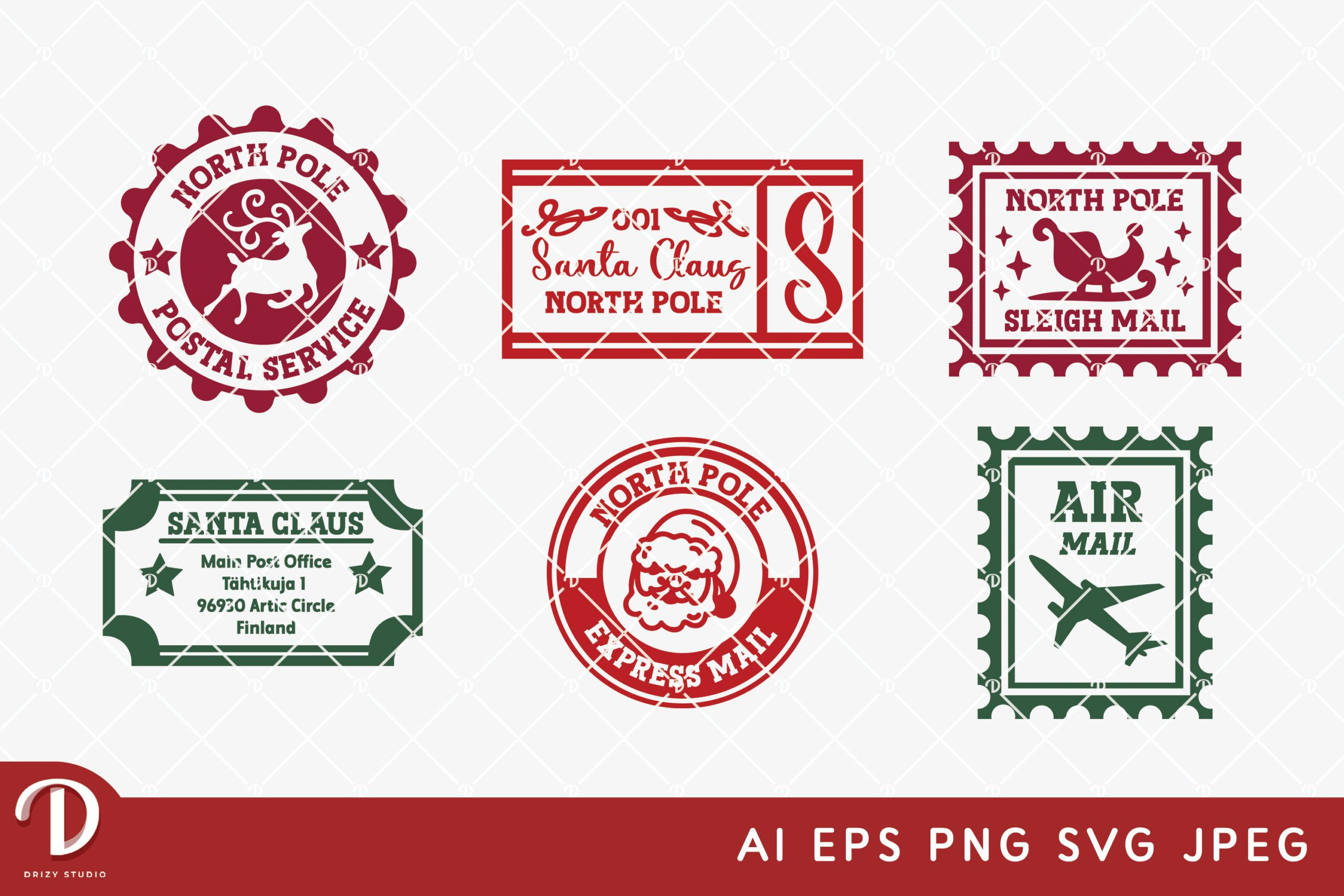 North Pole Express - Christmas Stamp Svg - Drizy Studio in Printable Stamp From North Pole