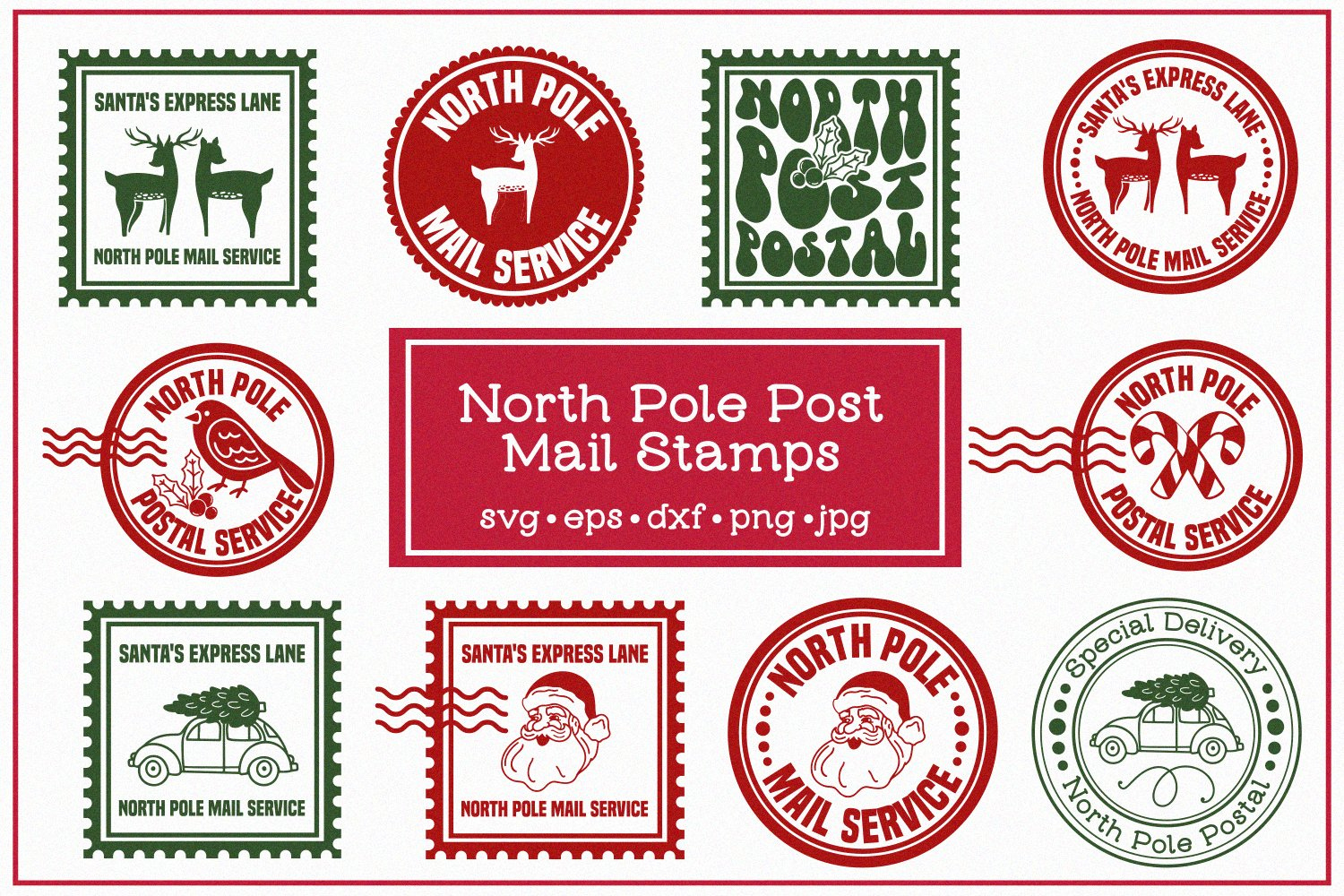 North Pole Post Mail Stamps Svg. Christmas Designs regarding Printable Stamp From North Pole