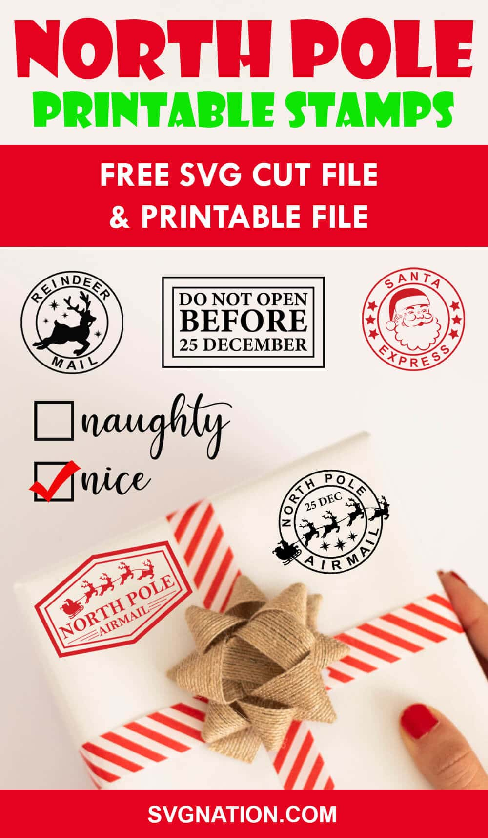 North Pole Stamp Free Svg Cut Files with Printable Stamp From North Pole