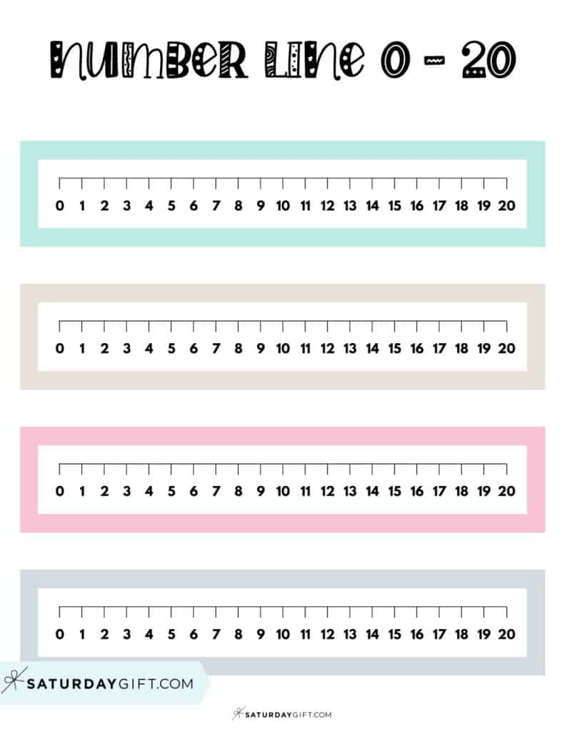 Number Line To 20 - 8 Cute &amp;amp; Free Printables And Blank Worksheets with regard to Free Printable Number Lines