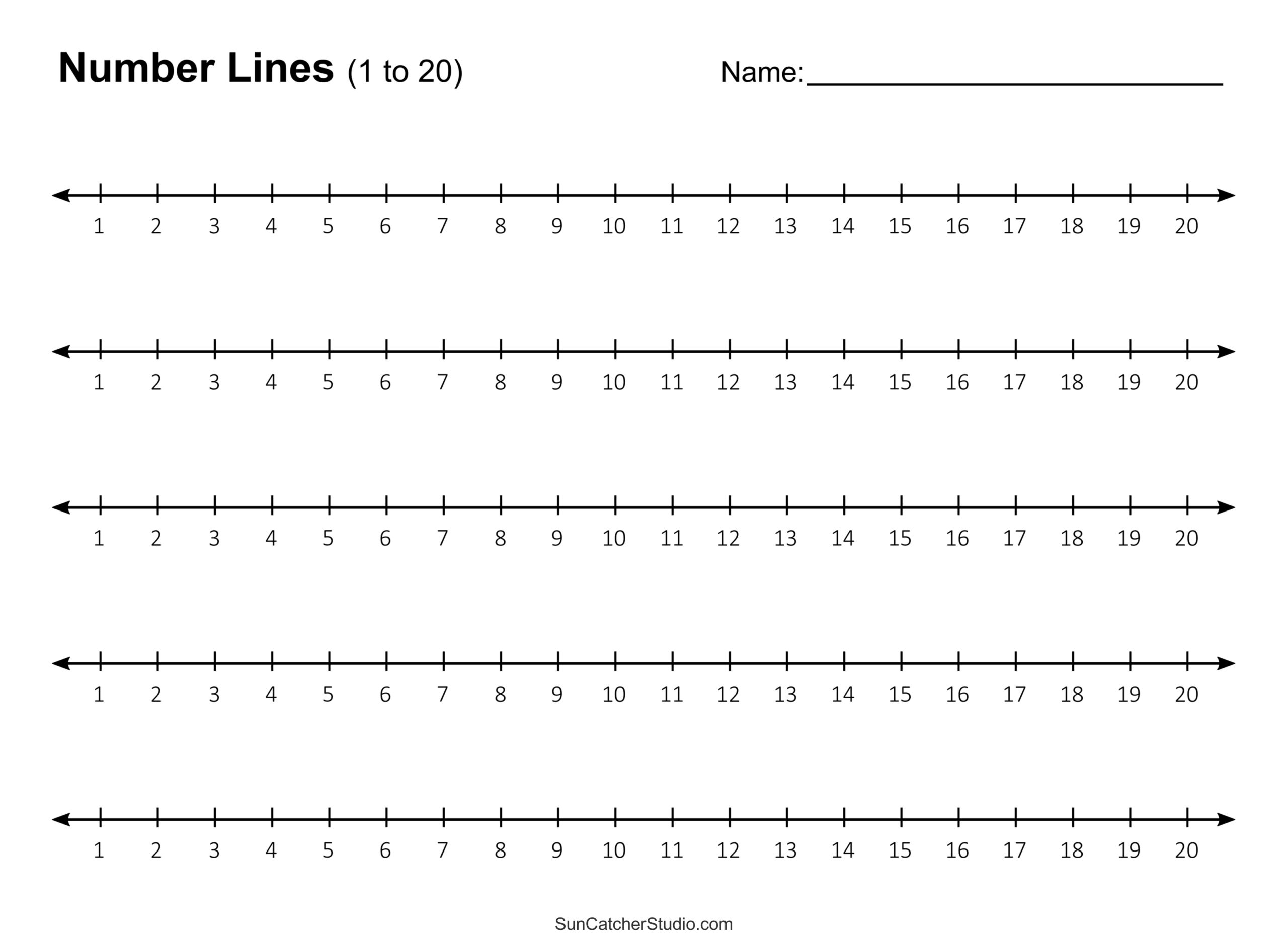 Number Lines (Integers, Decimals, Blank, Missing Numbers) – Free for Free Printable Number Lines