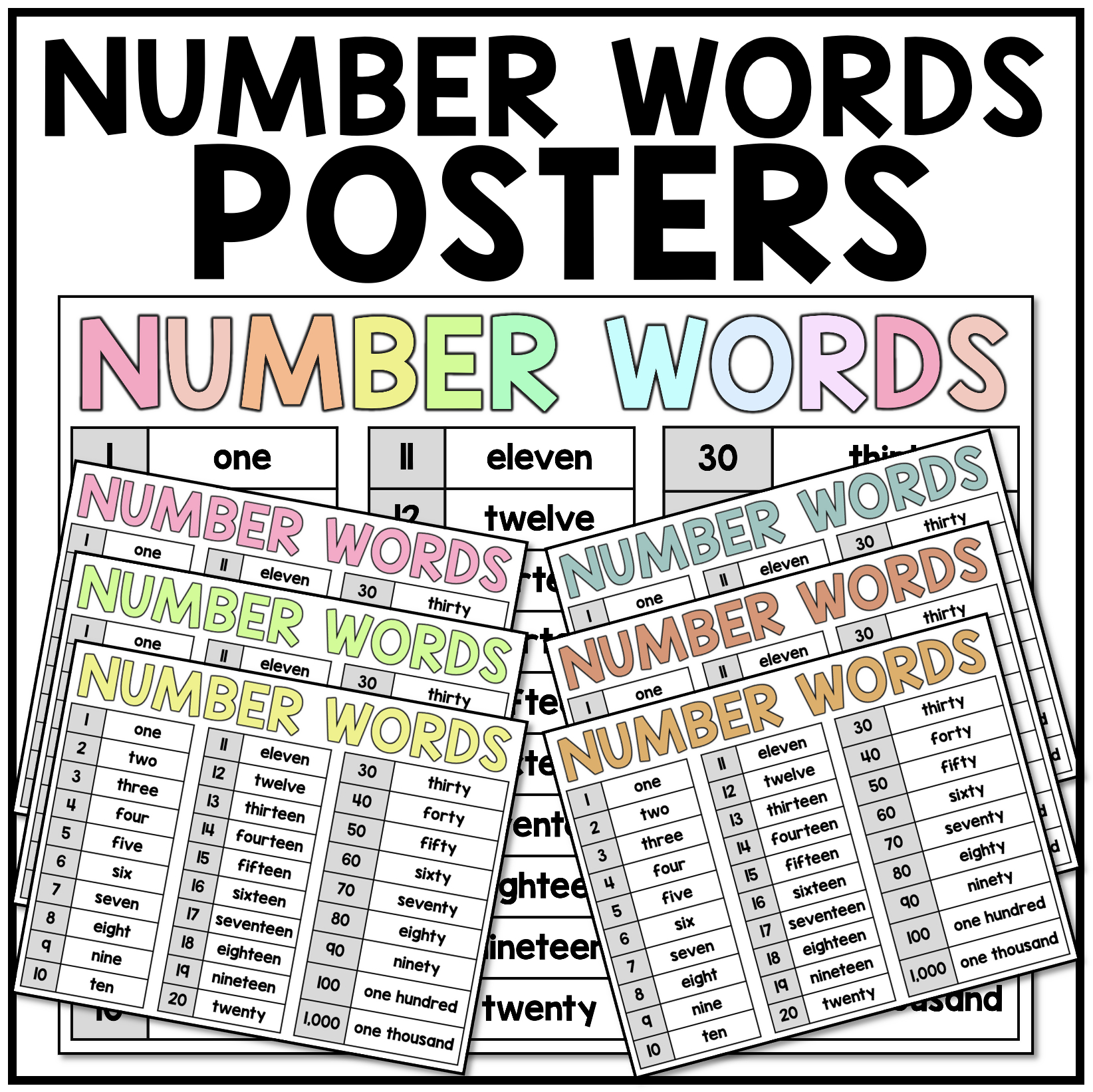 Number Words Posters | Printable Classroom Resource | Miss West pertaining to Numbers in Word Form Printable