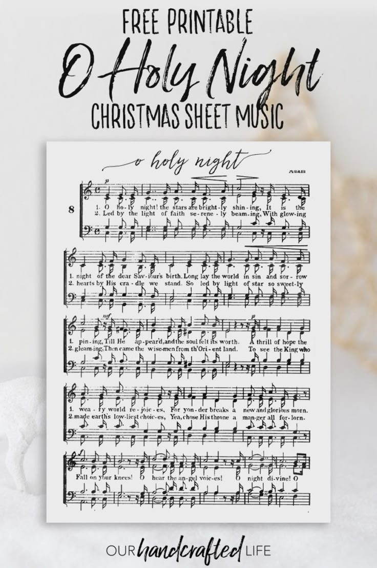 O Holy Night - Free Printable Christmas Sheet Music - Our in O Holy Night Sheet Music Printable Free