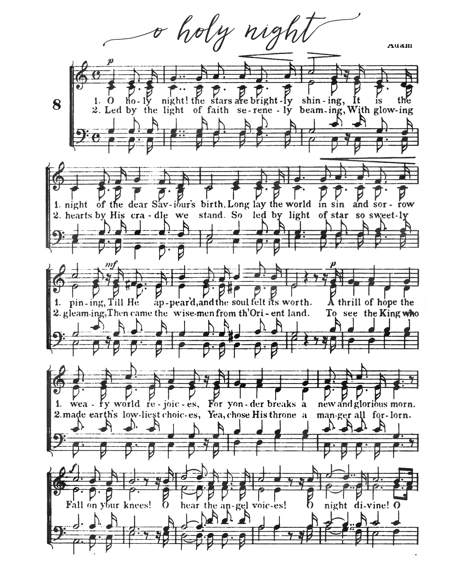 O Holy Night - Free Printable Christmas Sheet Music - Our pertaining to O Holy Night Sheet Music Free Printable