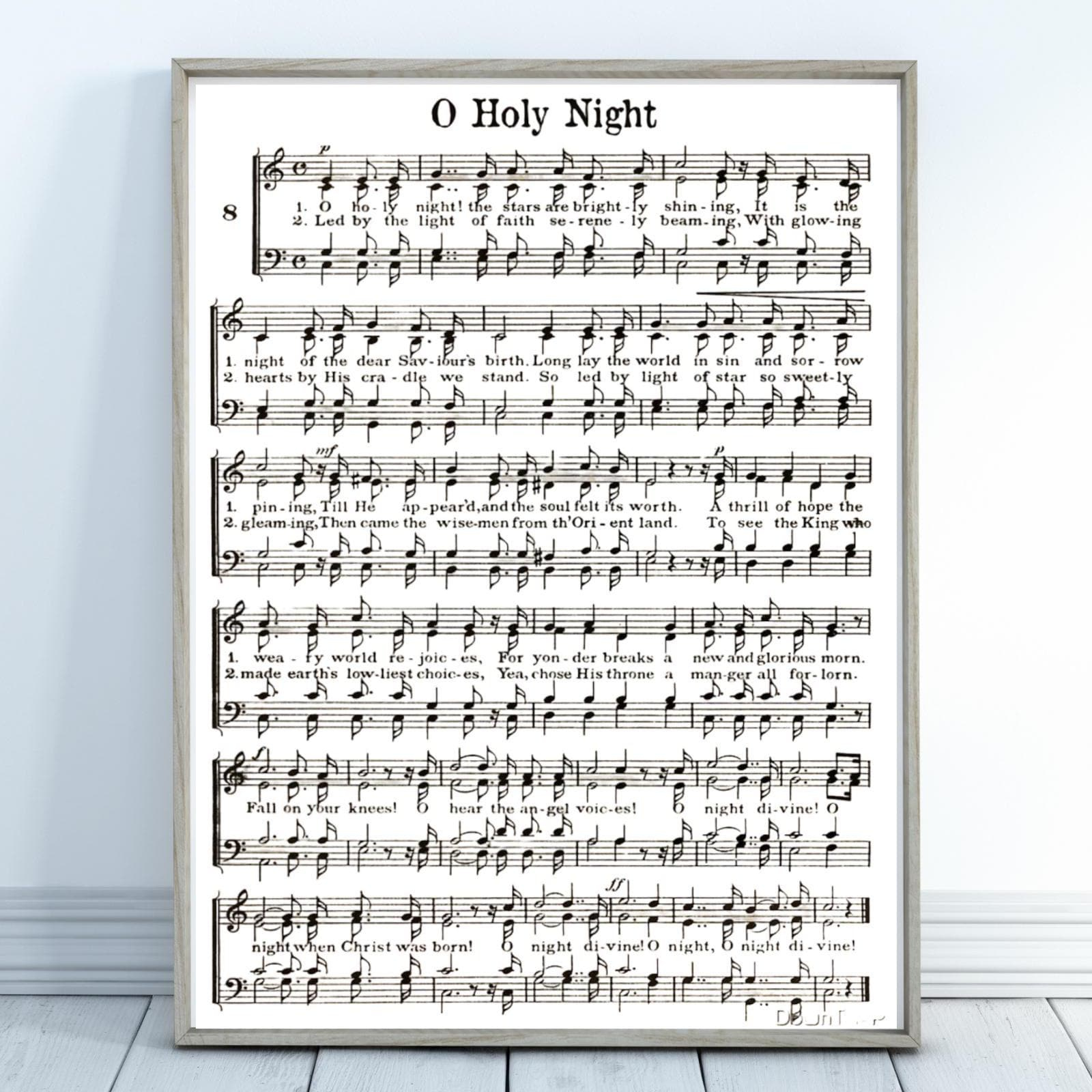 O Holy Night - Printable Hymn - Christmas Sheet Music -Instant pertaining to O Holy Night Sheet Music Free Printable