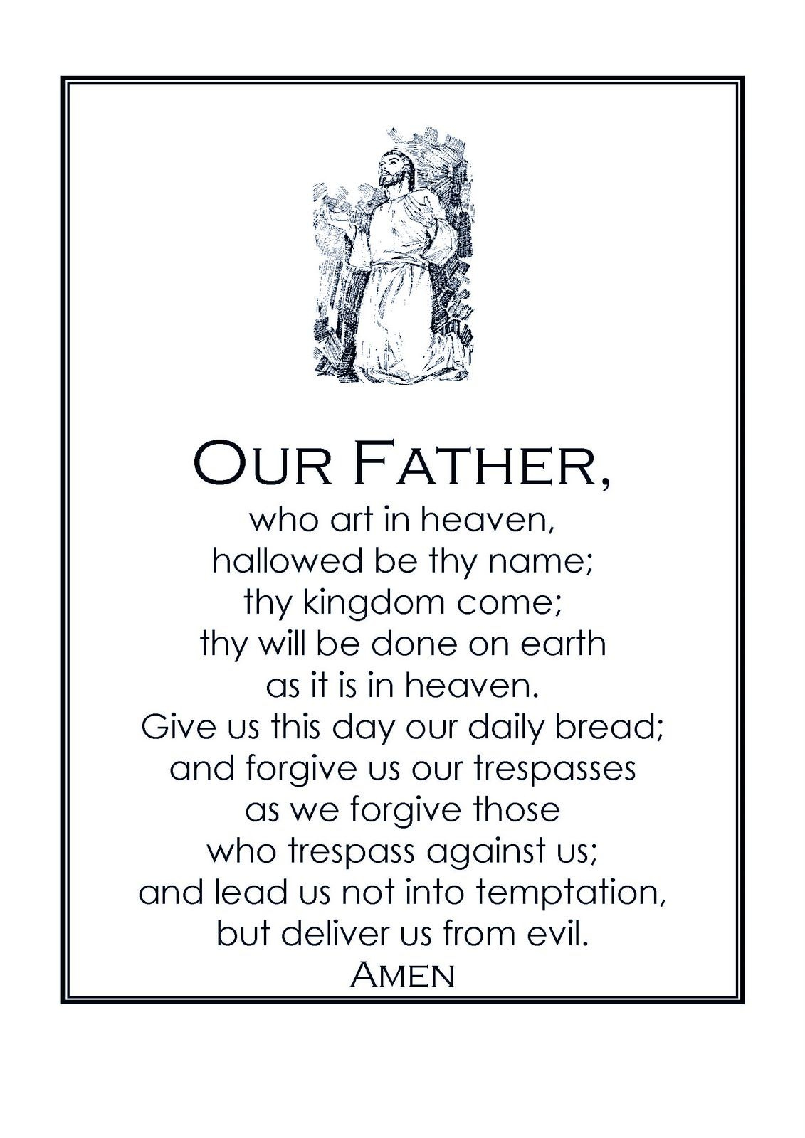Our Father Prayer Catholic Printable - Printable Party Favors pertaining to Free Printable Our Father Prayer