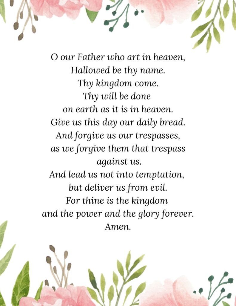 Our Father - The Examen - Icentre At Villanova College inside Free Printable Our Father Prayer
