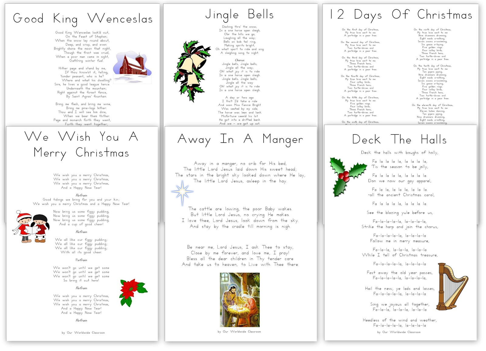 Our Worldwide Classroom: Free Printable Christmas Carols And Songs throughout Free Printable Words To Christmas Songs