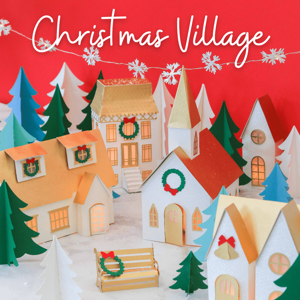 Paper Christmas Village Free Template - Sweet Red Poppy regarding Printable Diy Christmas Village Houses Template