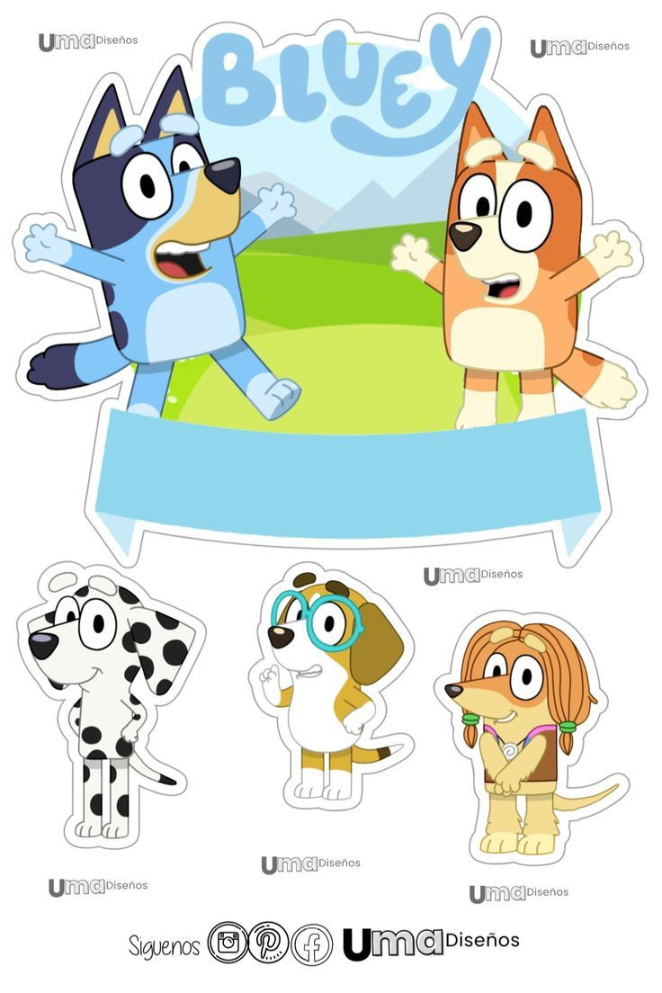 Party City Cake Topper Free Printable - Free Printable Bluey Cake throughout Free Printable Bluey Cake Topper