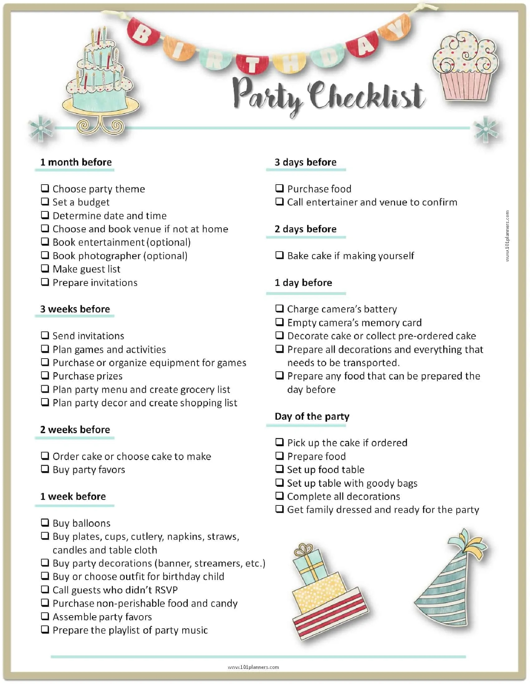 Party Planning Template | Free Birthday Party Checklist regarding Free Printable Party Planning Checklist