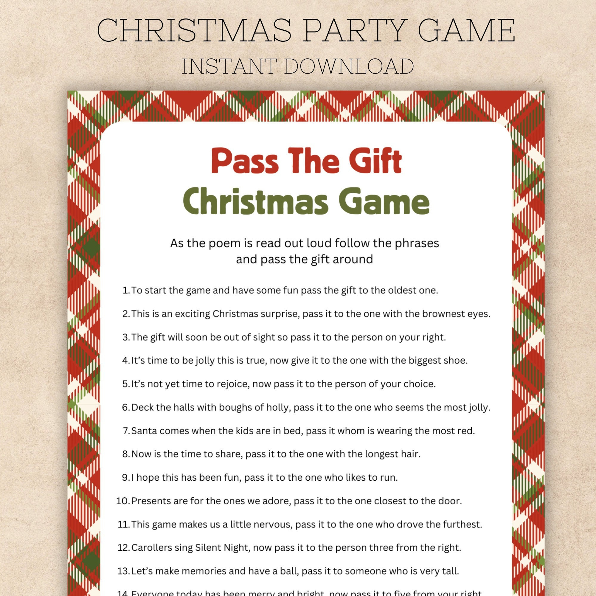 Pass The Gift Christmas Game Printable, Office Christmas Party intended for Pass The Present Game Printable