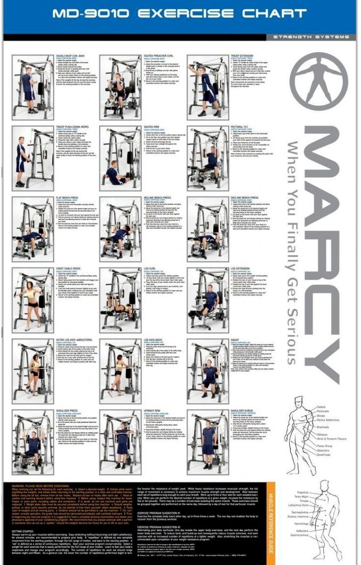 Pincassidy Daniels On Great Workouts!! | Marcy Home Gym, Smith for Printable Smith Machine Exercise Chart