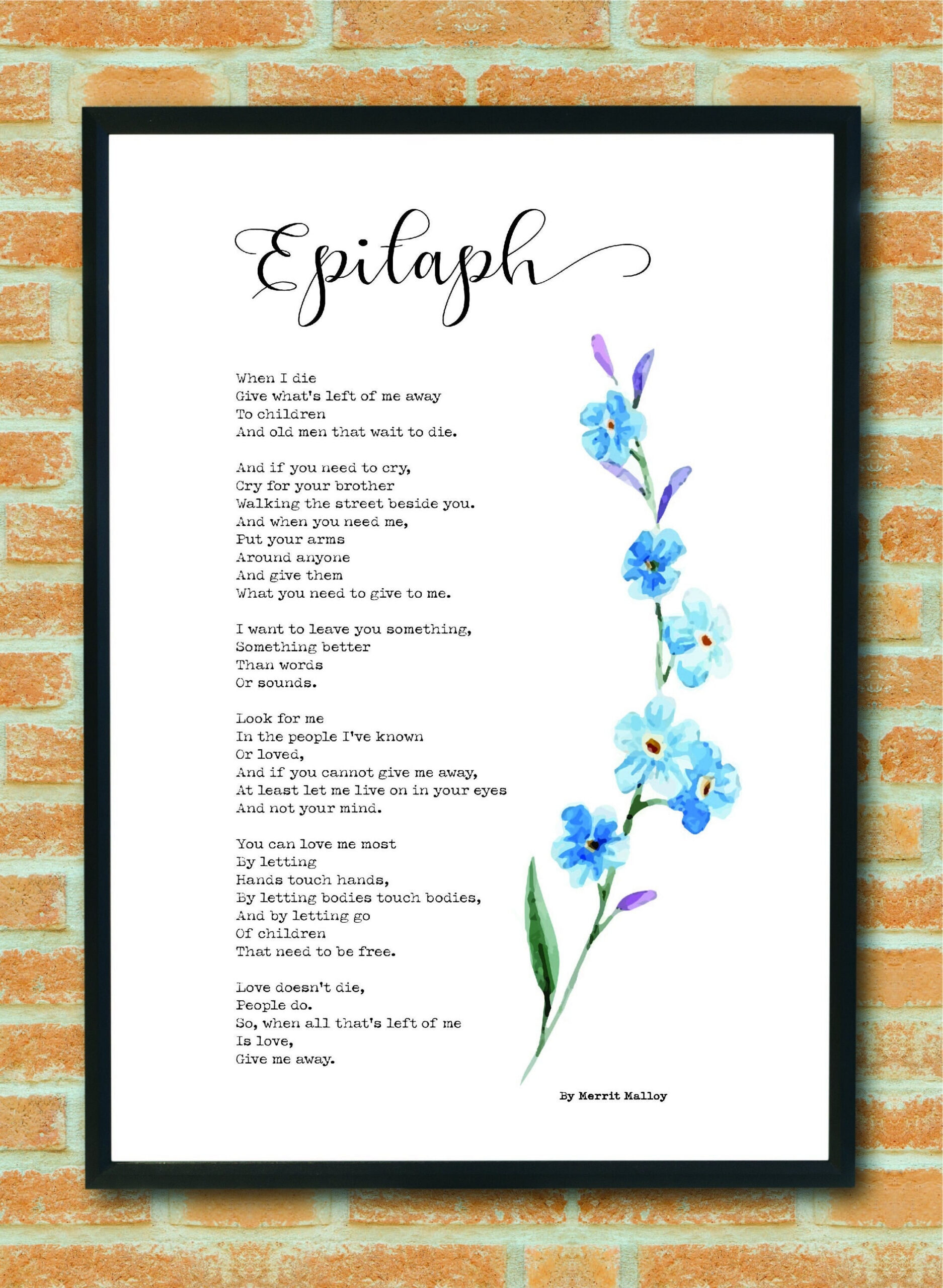 Poem Give Me Away Printable - Order A Print for Merrit Malloy Poem Ncis Printable