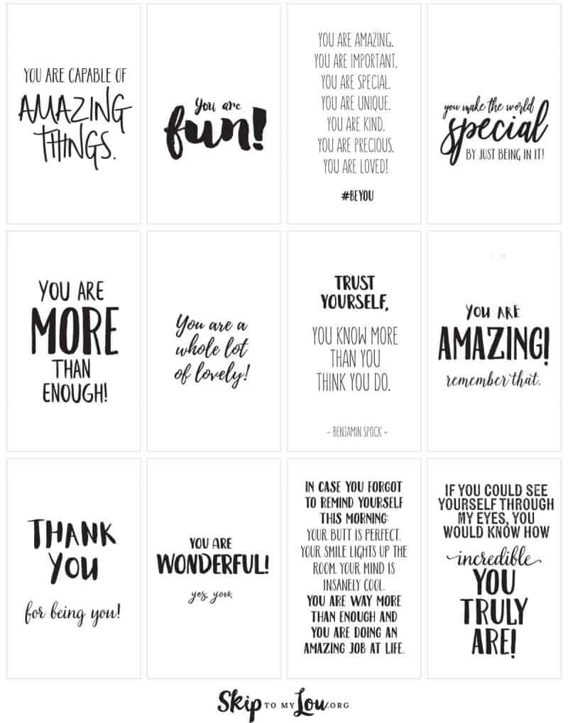 Positive Affirmations {Print And Share With Friends} | Skip To My Lou intended for Free Printable Positive Affirmations For Adults