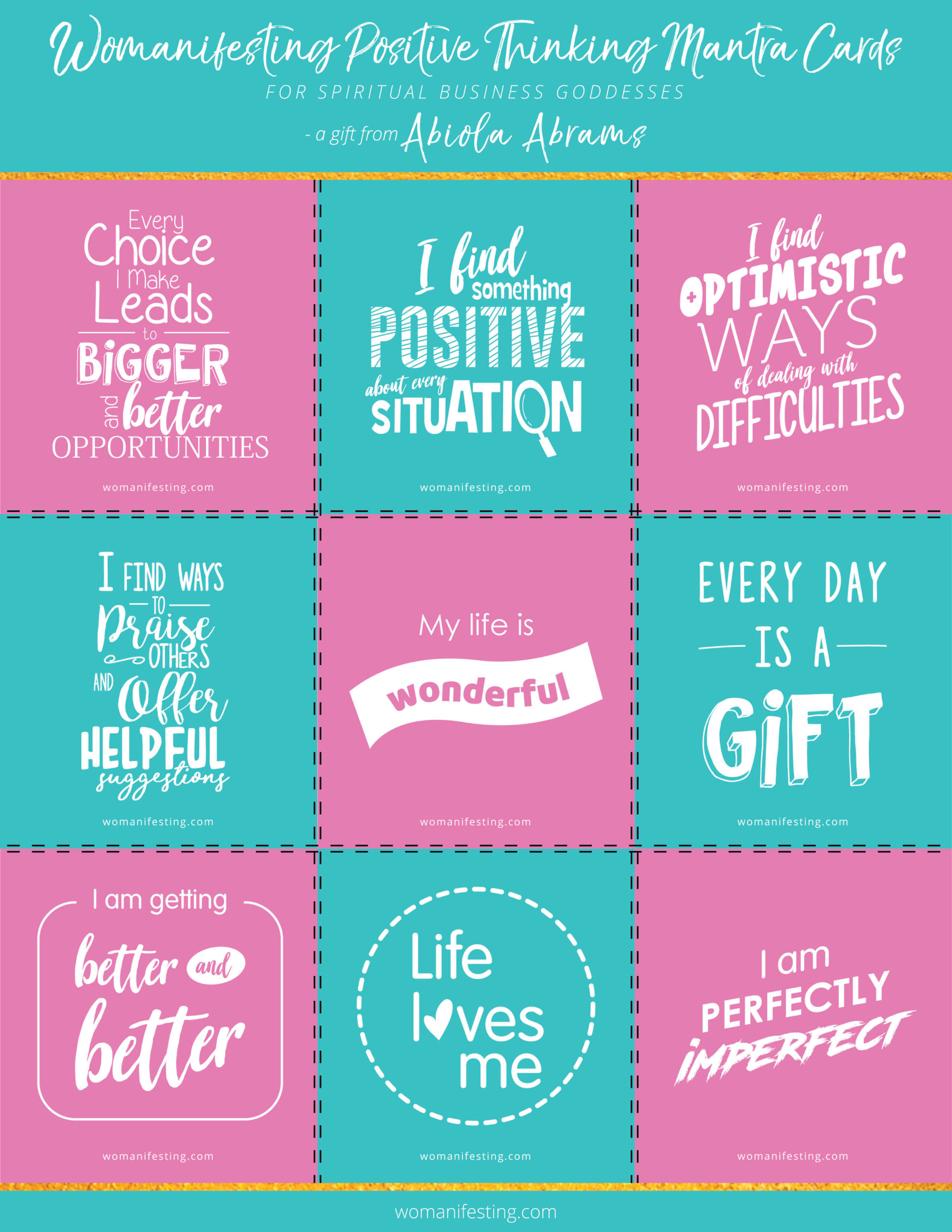 Positivity Mantras Printable Inspiration For You And Your Business within Free Printable Positive Affirmations For Adults