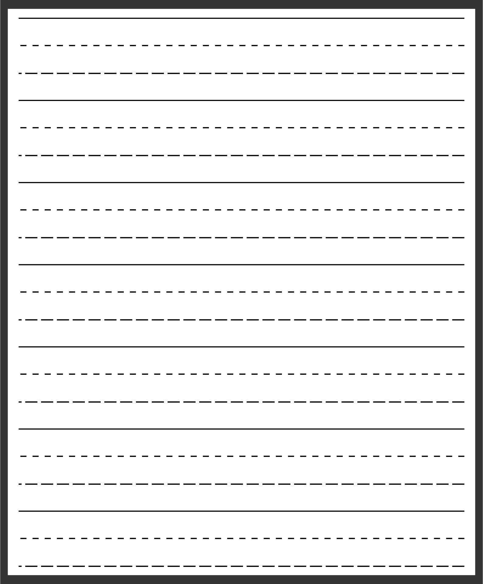 Primary Writing Paper Template - 10 Free Pdf Printables in Kindergarten Lined Paper Printable Free Download