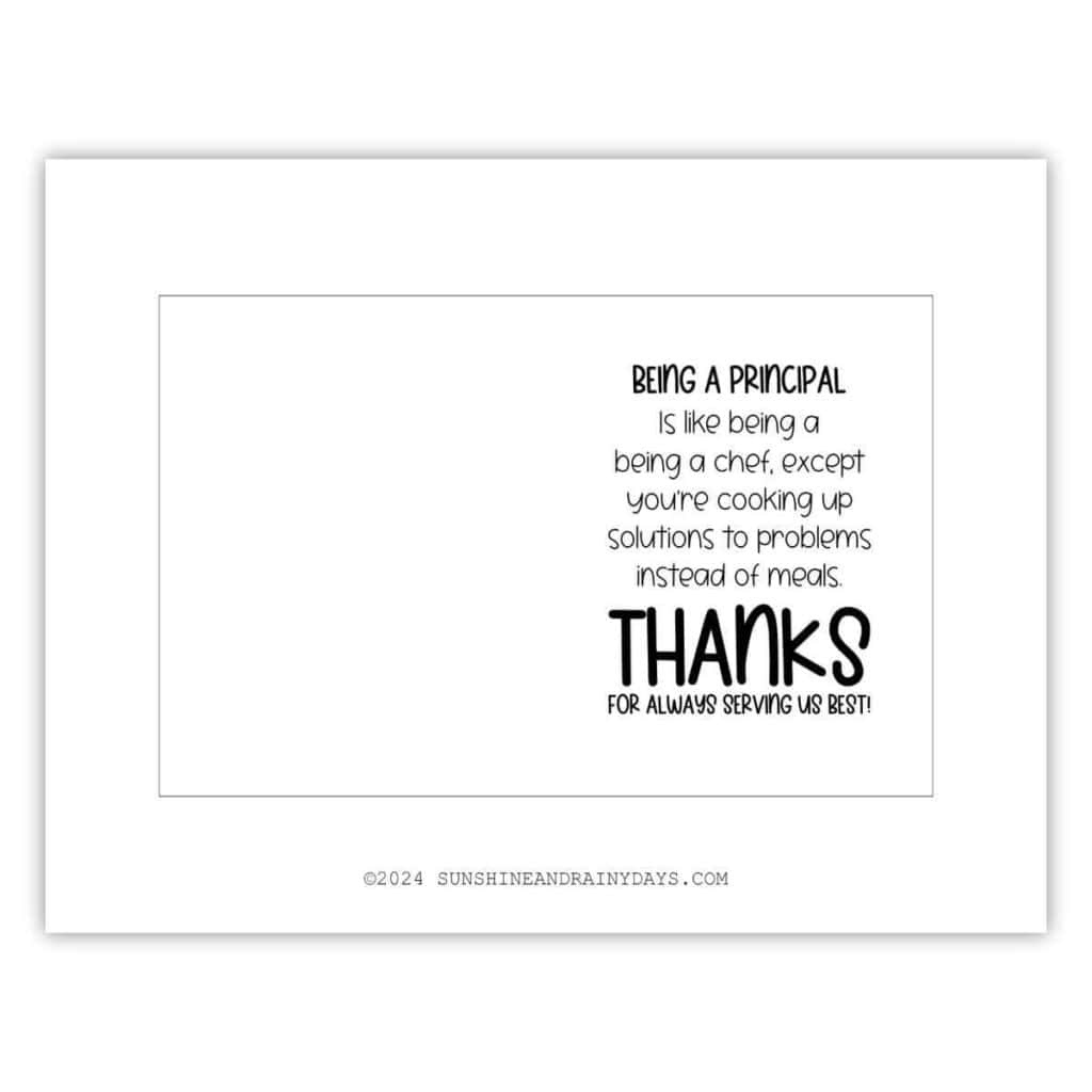 Principal Card Ideas - Sunshine And Rainy Days with Free Printable Principal Appreciation Cards
