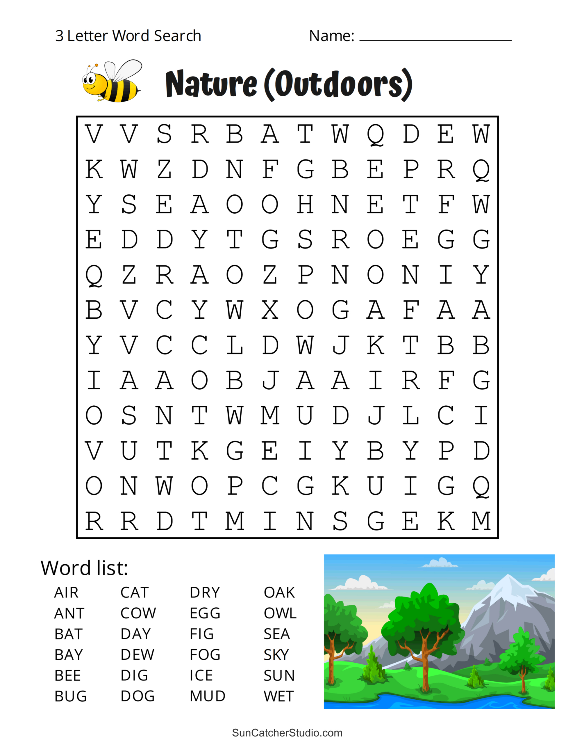 Printable 3-Letter Word Search Puzzles (Word Find) – Free pertaining to Free Word Search Printable For Kids