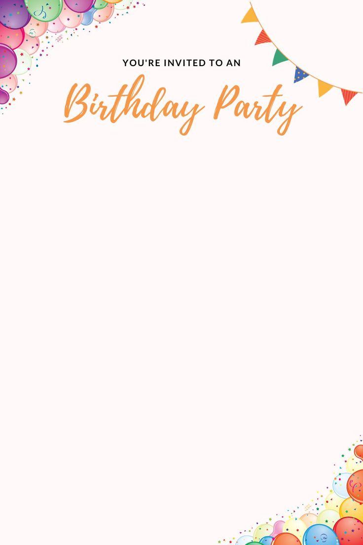 Printable Birthday Party Invitation Card Blank Template Free Pdf with Free Printable Birthday Invitation Templates