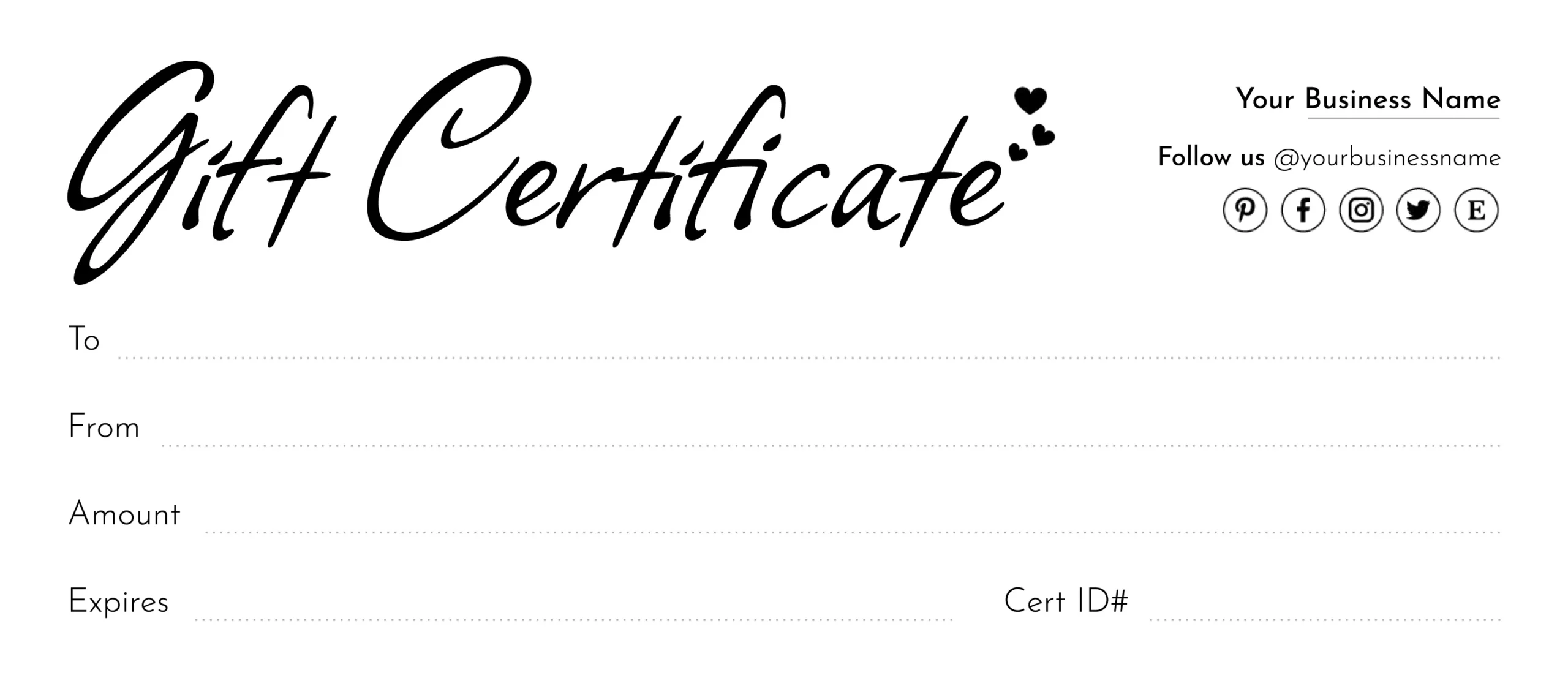 Printable Blank Gift Certificate Free Google Docs Template - Gdoc.io in Free Printable Gift Certificates Templates