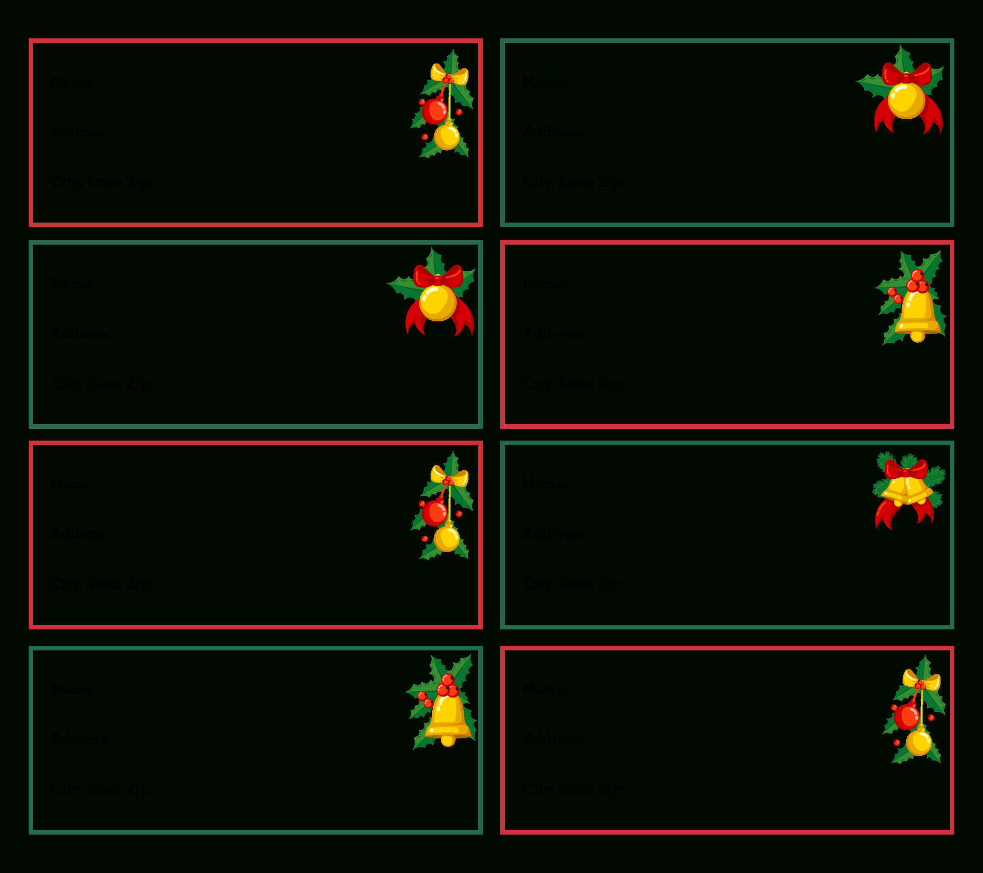 Printable Christmas Mailing Labels - Printable Party Favors intended for Free Printable Address Labels Christmas