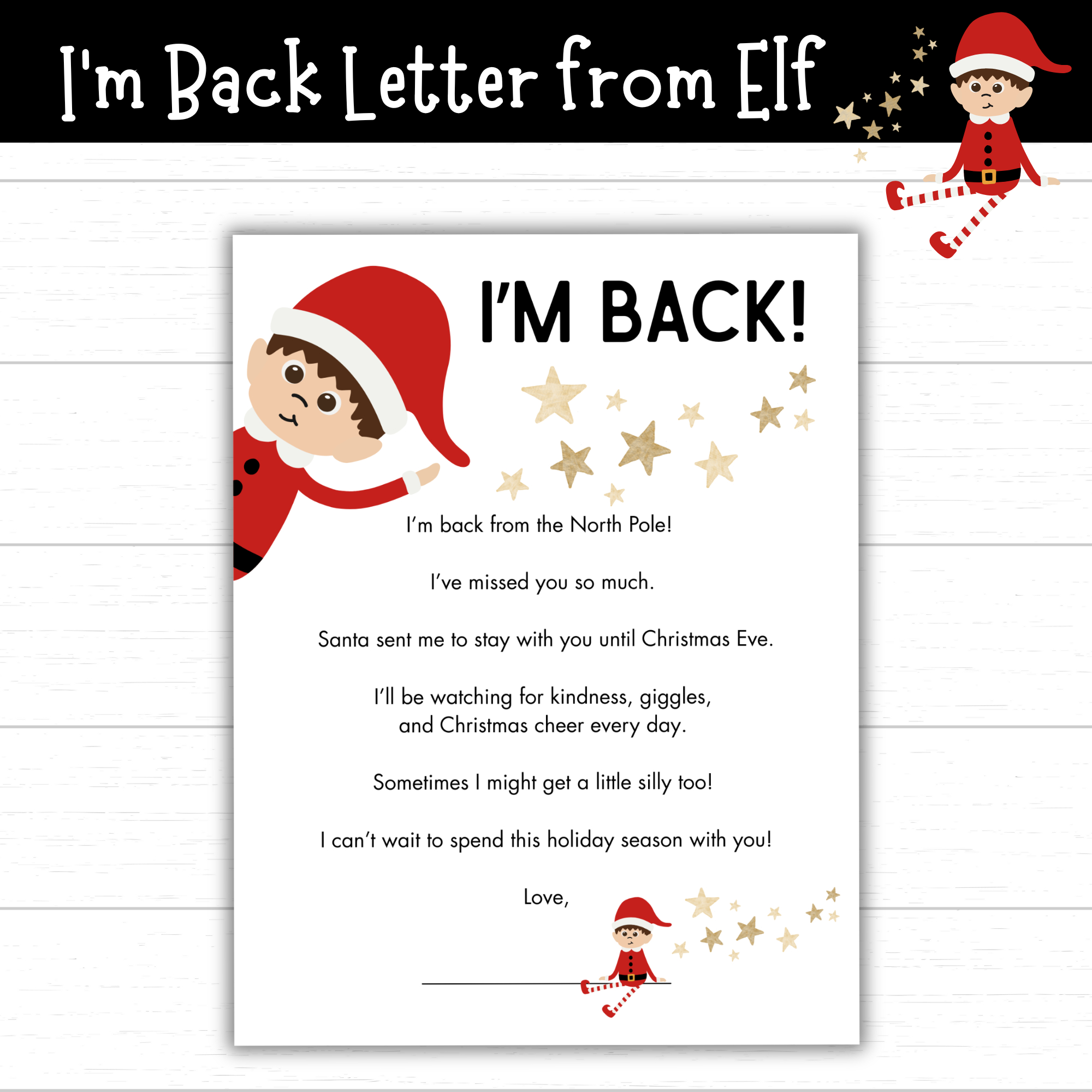 Printable Elf "I'M Back" Letter - Mom. Wife. Busy Life. for I'M Back Elf Letter Printable