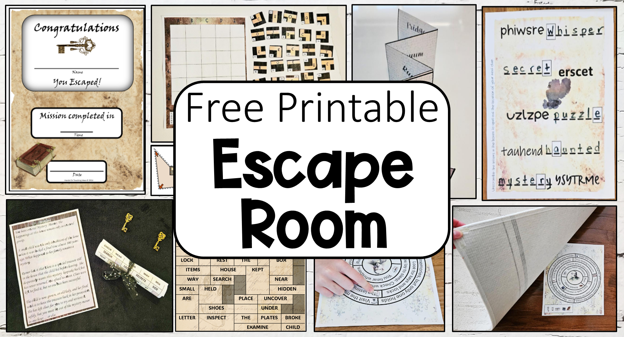 Printable Escape Room Game - Mystery Manor - Hands-On Teaching Ideas inside Free Printable Escape Room For Adults