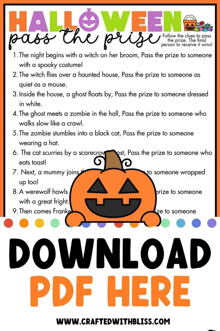 Printable Halloween Party Pass The Prize Game For The Classroom within Pass The Pumpkin Game Free Printable