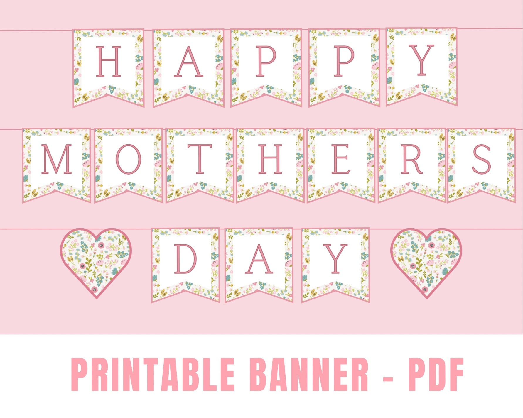 Printable Mother'S Day Banner | Instant Download Happy Mother'S within Happy Mothers Day Banner Printable