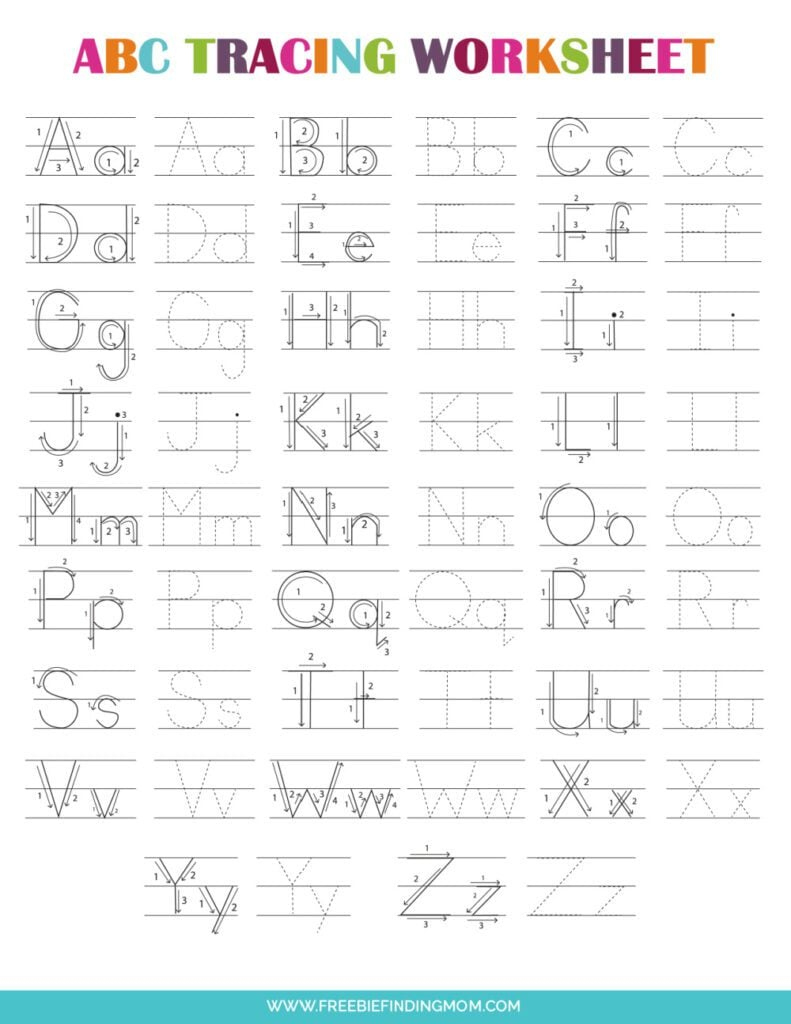 Printable Preschool Tracing Worksheets: Alphabet regarding Free Printable Tracing Letters of the Alphabet
