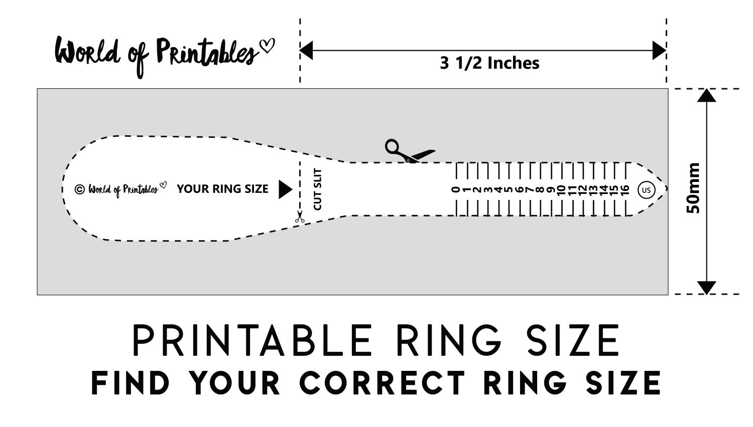 Printable Ring Size Chart - Find Your Ring Size Easy - World Of regarding Printable Ring Size Chart Men