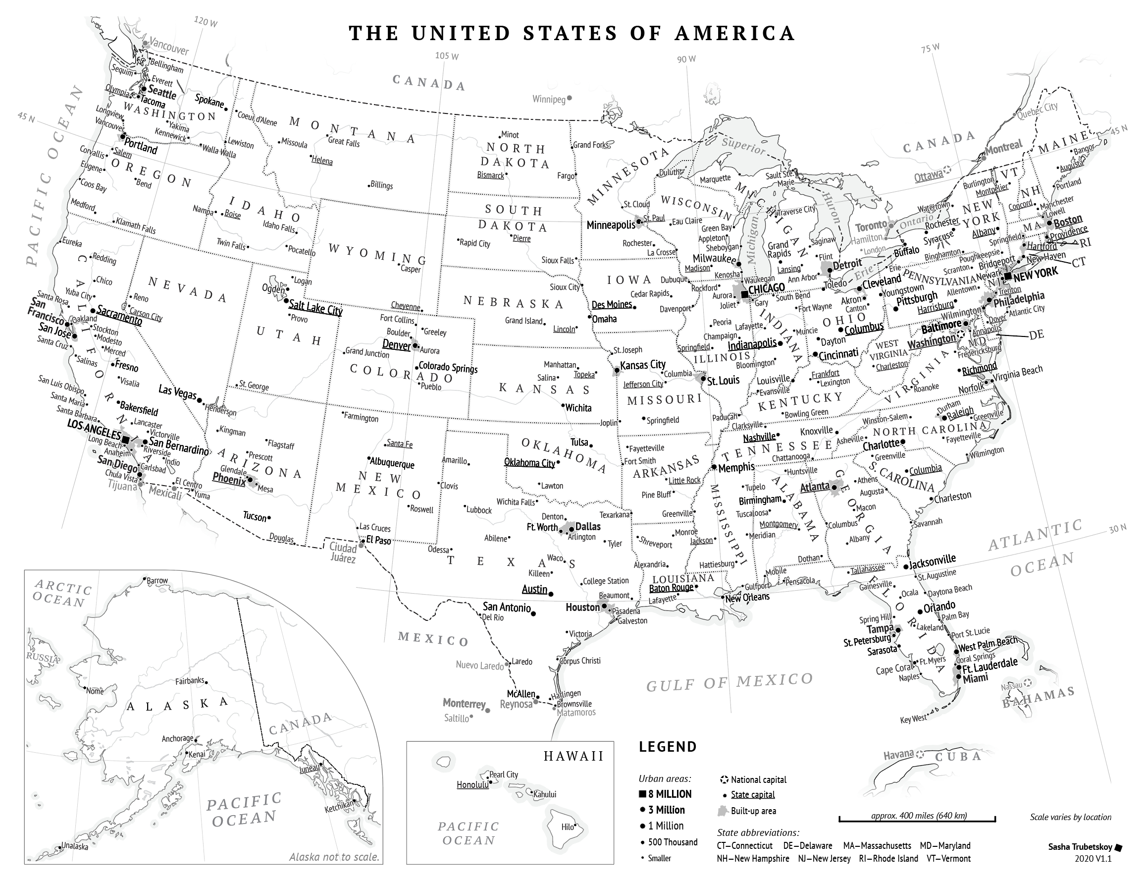 Printable United States Map | Sasha Trubetskoy within Printable Maps Of The United States