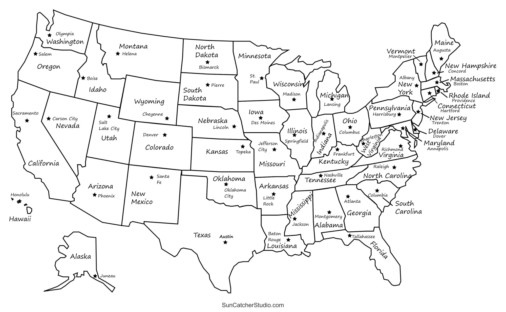 Printable Us Maps With States (Usa, United States, America) – Diy for Us State Capitals Map Printable