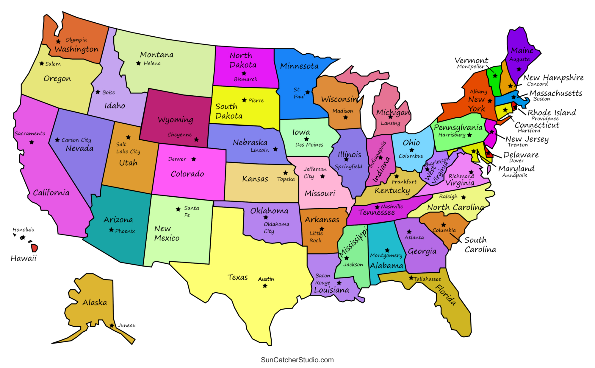 Printable Us Maps With States (Usa, United States, America) – Diy with Pdf States And Capitals Map Printable
