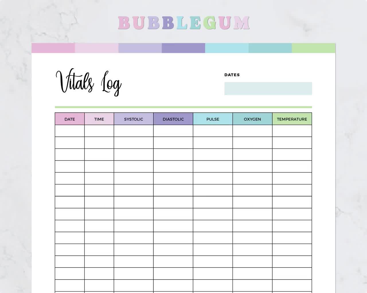 Printable Vitals Log, Blood Pressure Log, Vital Signs Sheet, Vital Sign  Sheet Vitals Log, Vital Signs Template, Vitals Tracker in Printable Vital Signs Sheet Nursing