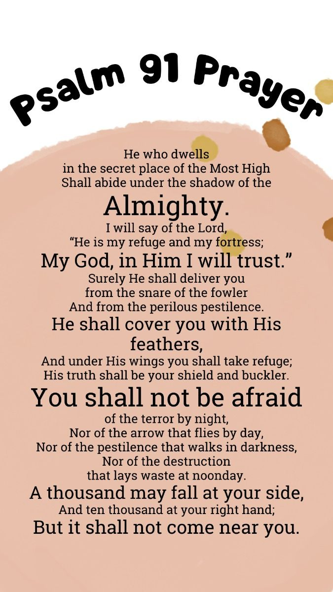 Psalm 91 Prayer Of Protection Printable! inside Printable Free Printable Psalm 91 Prayer