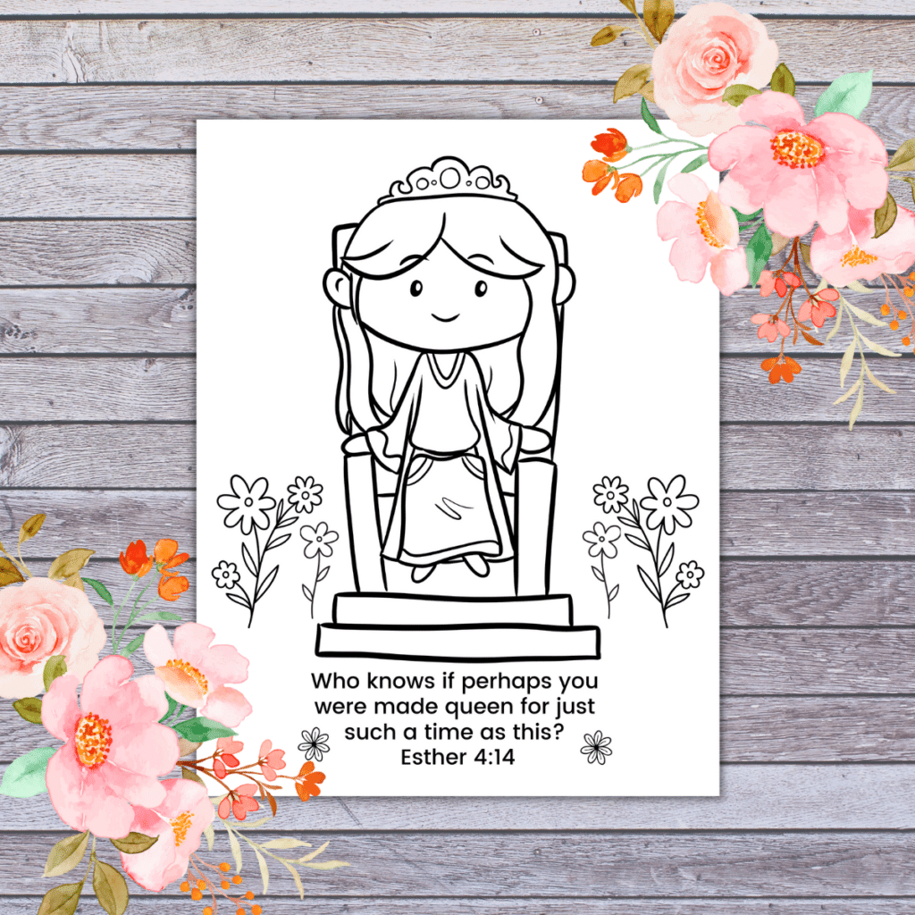 Queen Esther Coloring Page (Free Printable) intended for Free Printable Esther Bible Study