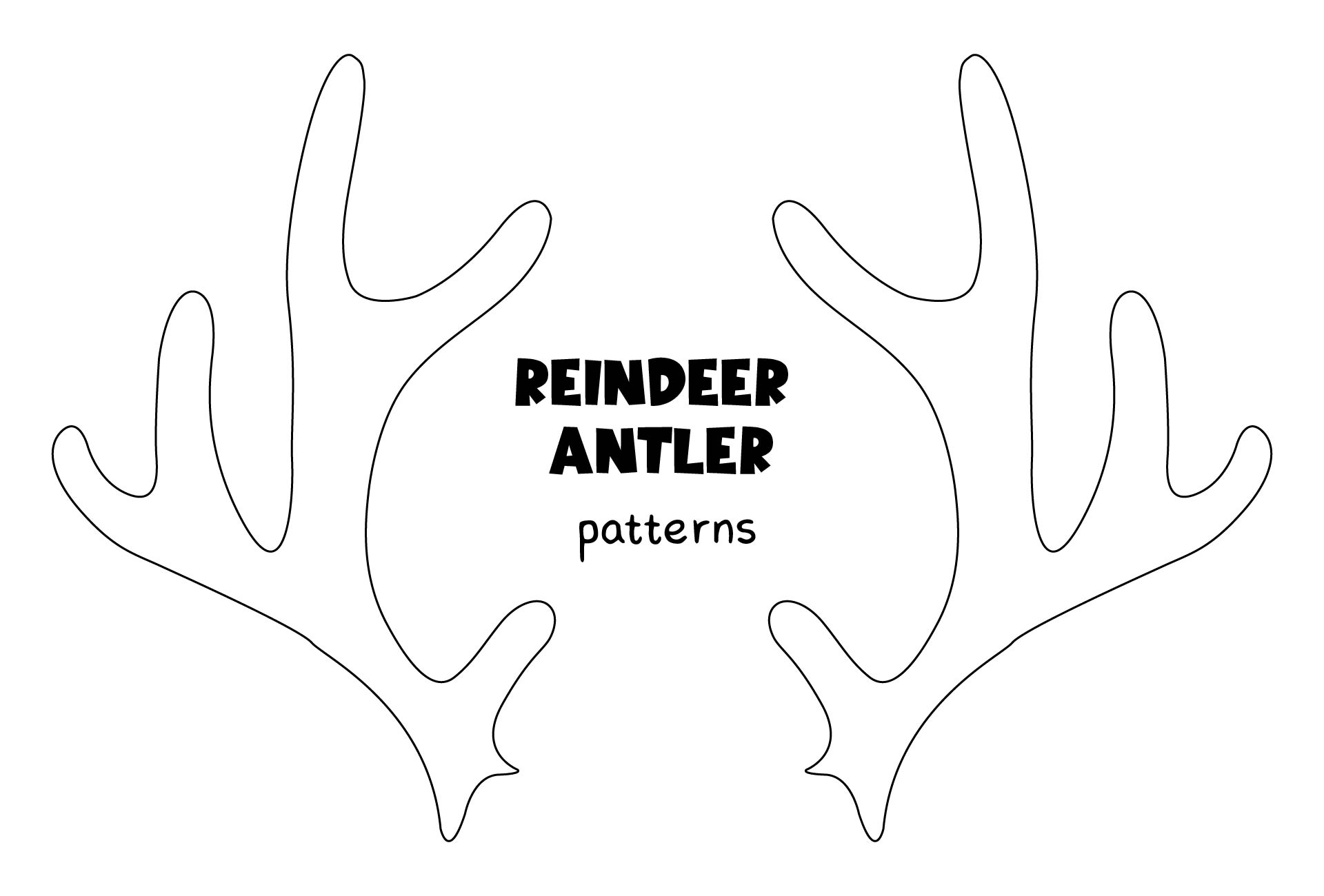 Reindeer Antler Pattern - Sewing Pattern Library for Reindeer Antler Template Printable Free