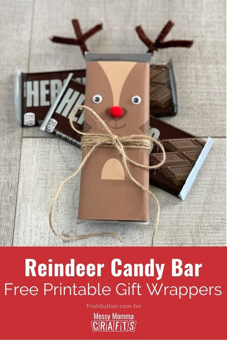 Reindeer Candy Bar Gift Wrappers Free Printable in Candy Bar Wrappers Christmas Free Printable