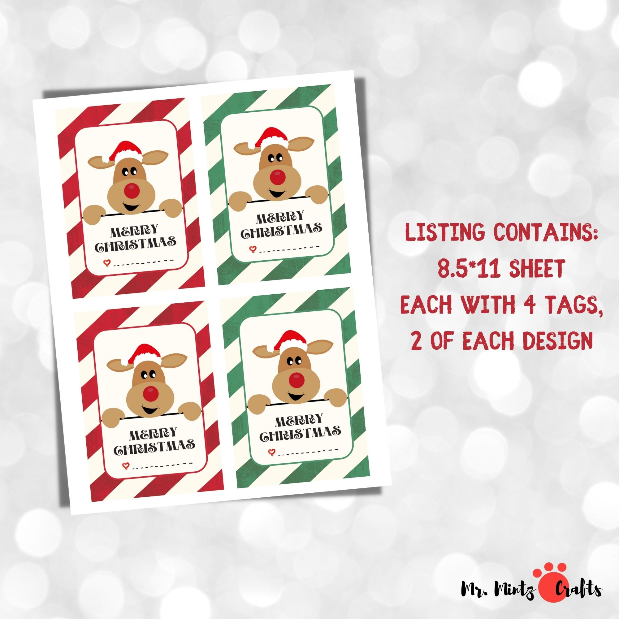 Reindeer Candy Cane Holder Template | Teaching Resources inside Free Printable Candy Cane Holder