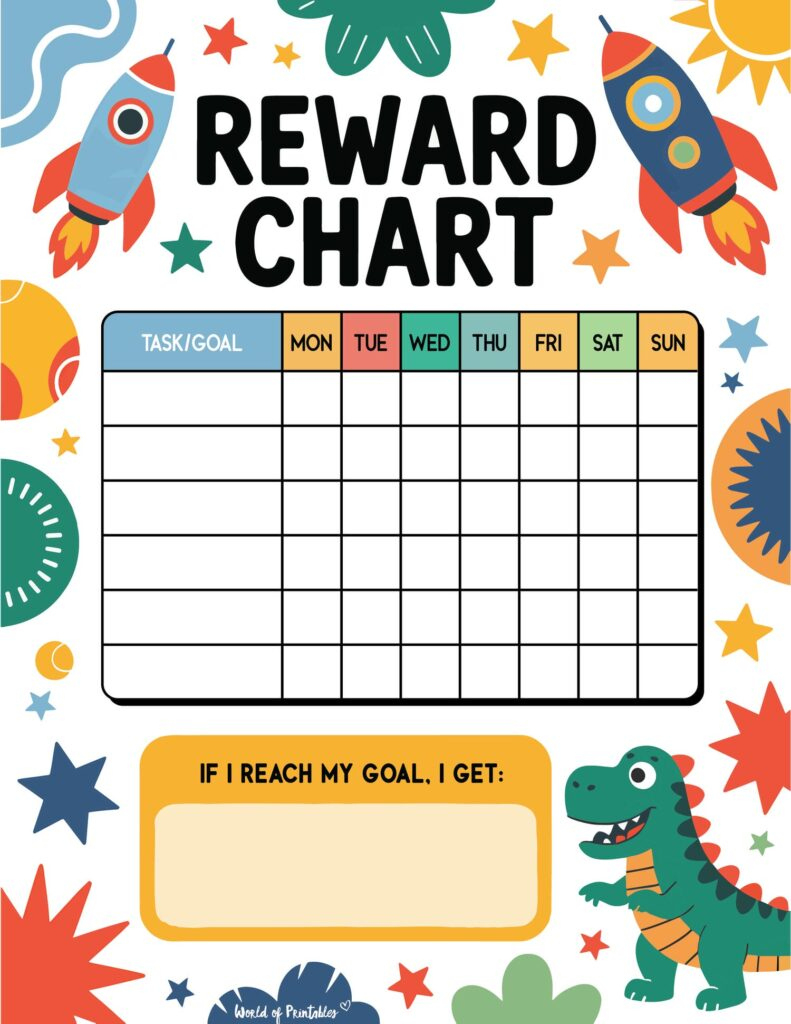 Rewards Chart Printable - 20+ Free Templates! - World Of Printables with regard to Free Printable Reward Sticker Chart