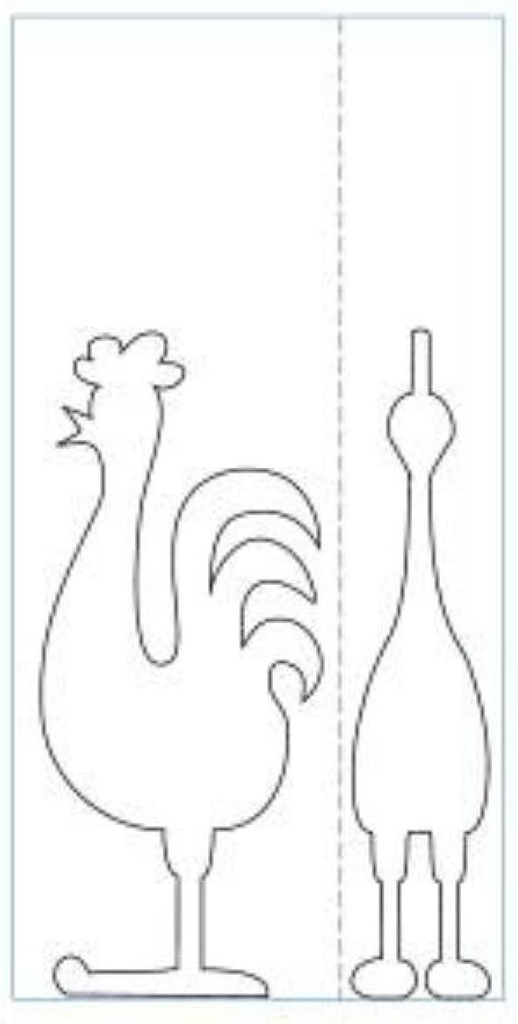 Rooster And Chicken Scroll Saw Pattern in Printable 3D Scroll Saw Patterns Free