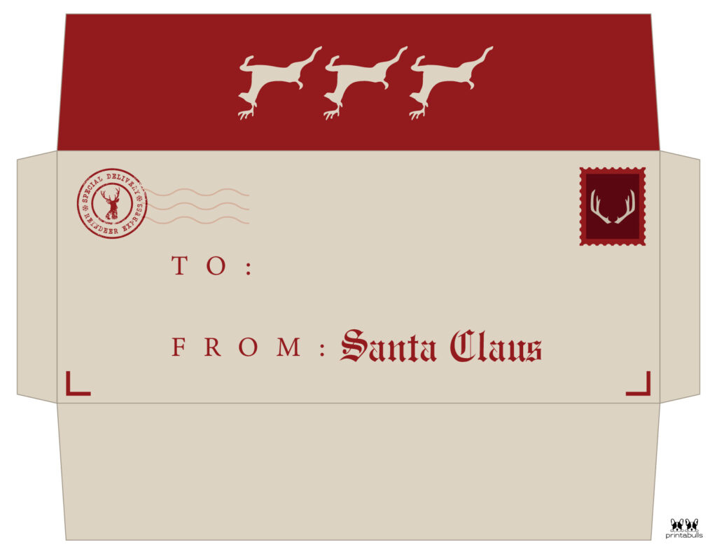Santa Envelopes - Free Printables | Printabulls pertaining to Free Santa Claus Envelope Printable