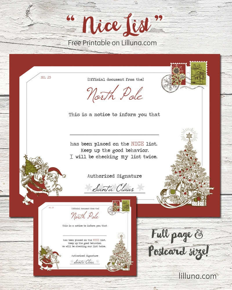 Santa&amp;#039;S Nice List Certificate – Let&amp;#039;S Diy It All – With Kritsyn for Free Printable Good List Certificate From Santa