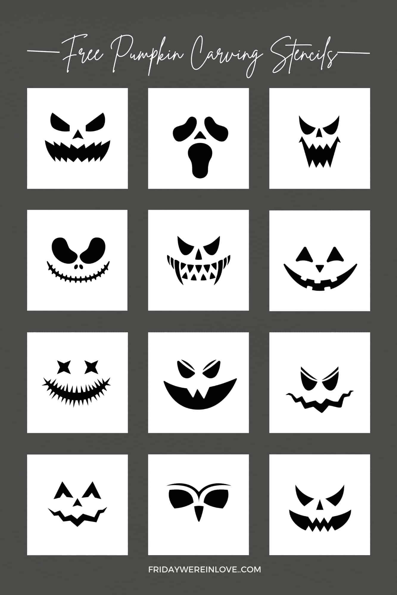 Scary Pumpkin Stencils: Free Printable! - Friday We'Re In Love throughout Halloween Pumpkin Carving Templates Printable