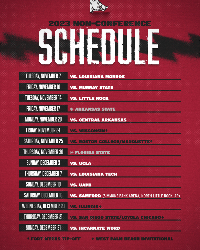 Sec Announces Women'S Basketball League Schedule | Arkansas Razorbacks for Printable Lady Vols Basketball Schedule