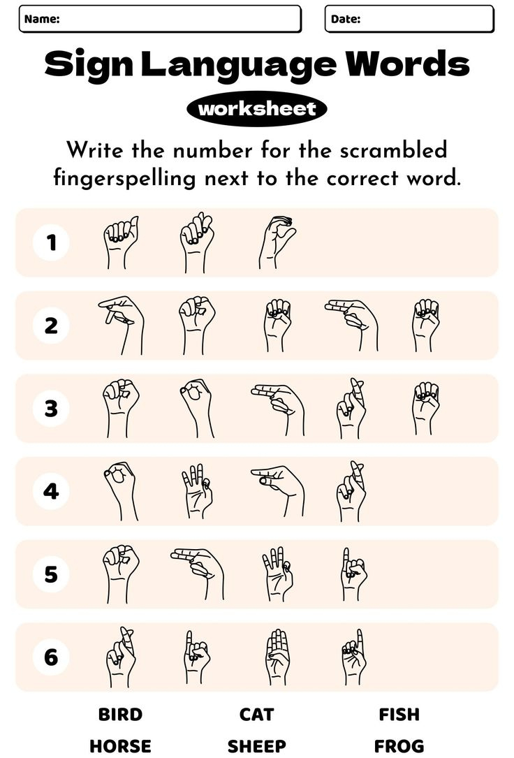 Sign Language Words Worksheets - 10 Free Pdf Printables | Printablee with Free Printable Sign Language Words with Pictures