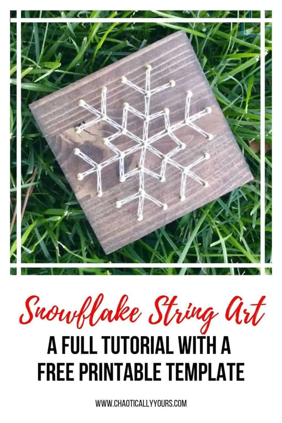 Snowflake String Art Tutorial - Chaotically Yours regarding Printable Christmas String Art Templates